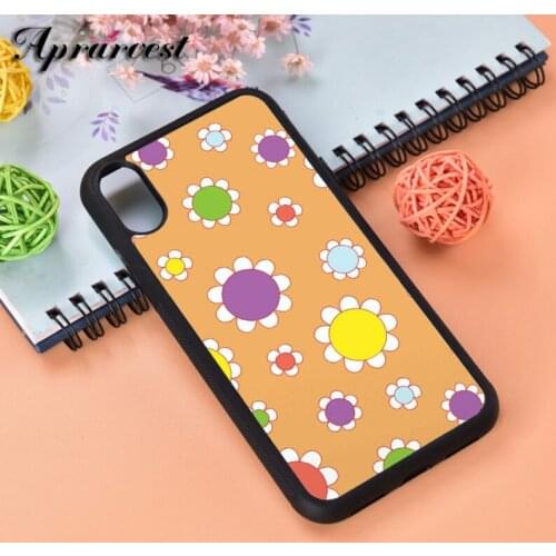 Aprarvest Abstract Orange Floral Pattern Silicone Rubber Phone Case Cover For iPhone 6 6S 7 8 PLUS X XS XR 11 12 MINI PRO MAX