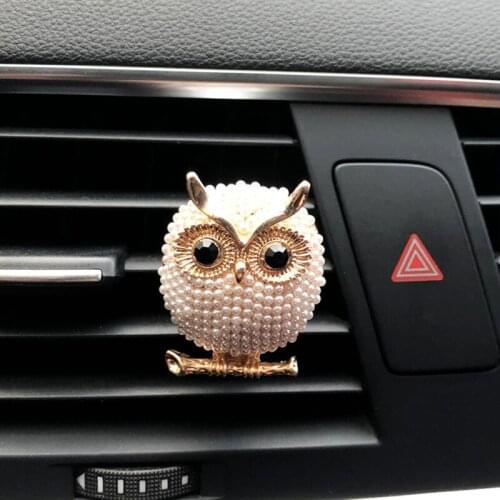 Auto Ornaments Gifts Car Air Freshener Pearl Owl Car Decoration Auto Outlet Perfume Clip Car Aroma Diffuser Car Accessories