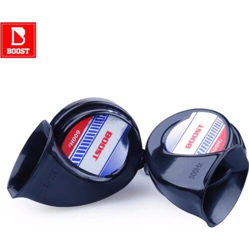 BOOST 163H Car Horn 12V 600HZ Signal Super Double Volume Sound Dual Waterproof Design Air Horn for Automtive Car Compressor