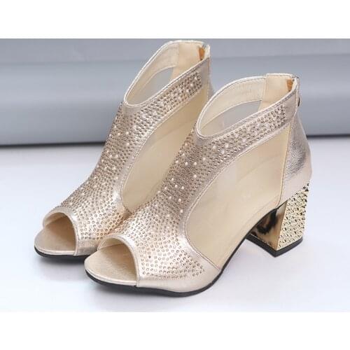 Size 35-41 Fashion Rhinestones Wedge Sandals Dress For Women 2021 Comfortable Summer WomenS High Heels White Shoes Woman Silver