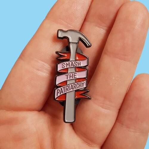 Smash the Patriarchy Feminism Brooch Pins Enamel Metal Badges Lapel Pin Brooches Jackets Jeans Fashion Jewelry Accessories
