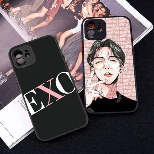 Kpop EXO Phone Cases matte transparent For iphone 7 8 11 12 plus mini x xs xr pro max cover