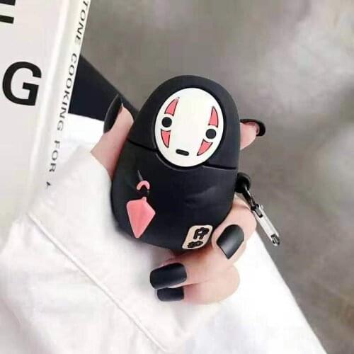 Cartoon 3D No Face man ghost Earphone Case For Apple AirPods 1 2 Silicone Charging Box Headphones Cases For Airpods Pro Cover
