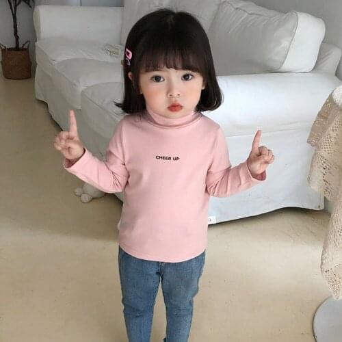 Childrens T-shirts, boys, babies, warm brushed bottoming shirts, boys' autumn clothes, girls' high-necked heating tops