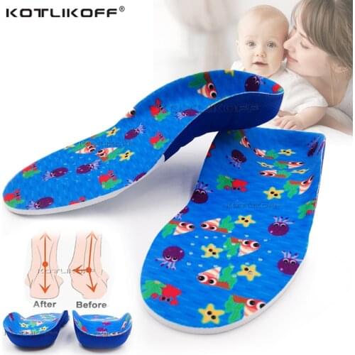 Kids Orthotic Insoles For Flat Feet Arch Support Inserts Pads Correction O/X Legs Foot Varus Valgus Shoes Pads Foot Health Care