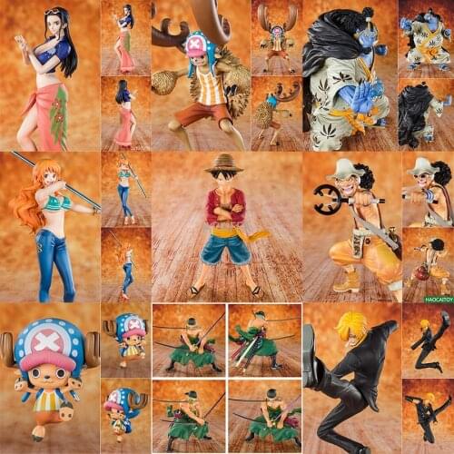 One Piece 20th Anniversary Edition Luffy Sanji Zoro Nami Chopper Robin Jinbe Brooke PVC Action Figure Collectible Model Toys