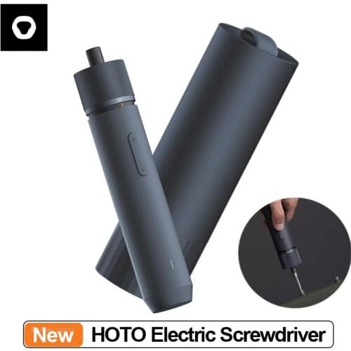 HOTO Straight Handle Electric Screwdriver 3 Speed Torque Portable Rechargeable with Stroage Box LED Light 12pcs S2 Screwdriver