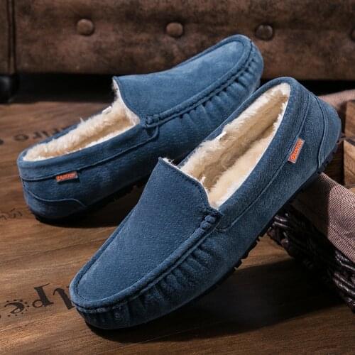 Leather Loafers Mens Casual Boat Shoes Moccasins Male Footwear Winter Flats Boots Slip on Leather Shoes Man Adult Luxury