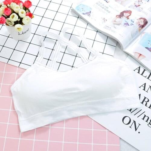 Summer Comfortable Backless Cross Straps Solid Color Women Ladies Brassiere Underwear Sling Vest Bra FS0574