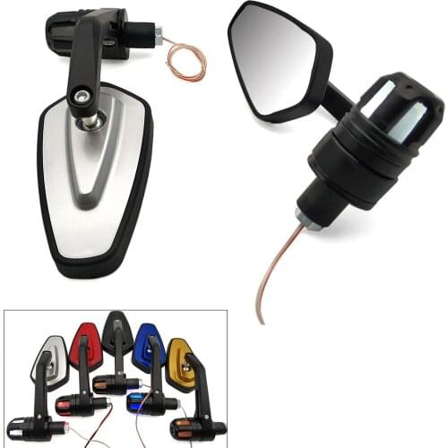 Motorcycle 22mm Rearview Handle mirror With LED Turn signal Side Light For Suzuk DJEBEL dr 250 Yamaha XMAX125 XMAX250 XMAX400