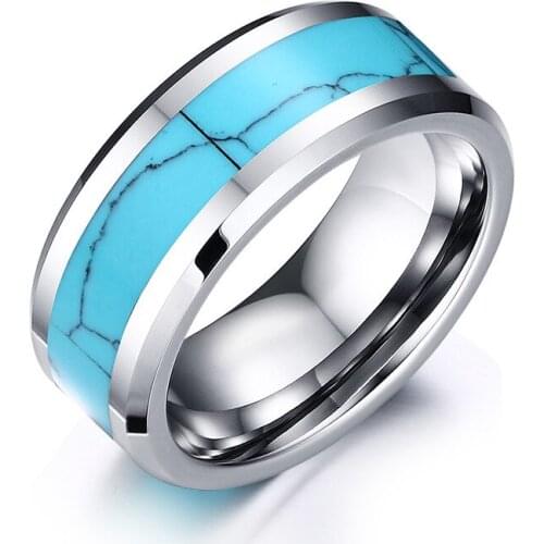 Hot Sale Blue Tungsten Rings For Men