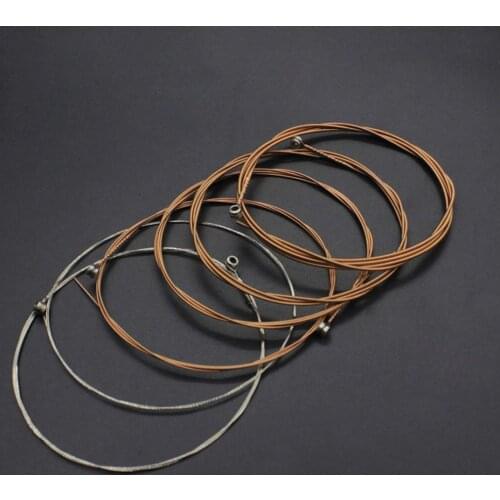 Tooyful Durable 6 Pieces Acoustic Guitar Replacement Strings Set DIY Musical Instrument Accessory