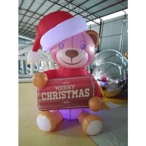 Inflatable Christmas Products Lighted Outdoor Yard Decoration Cute Inflatable Bear With Factory Price