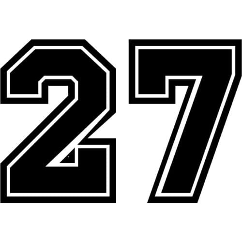 LLY-0601 Personality Car Stickers Number 27 Modeling Decal PVC Cars Bumper/rear Window Sunscreen Waterproof Auto Decals Decor