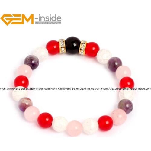 Natural Crystal Beads Stone Energy Jewelry Fashion Bracelets for Women With Gift Box DIY FreeShipping Wholesale Gem-inside