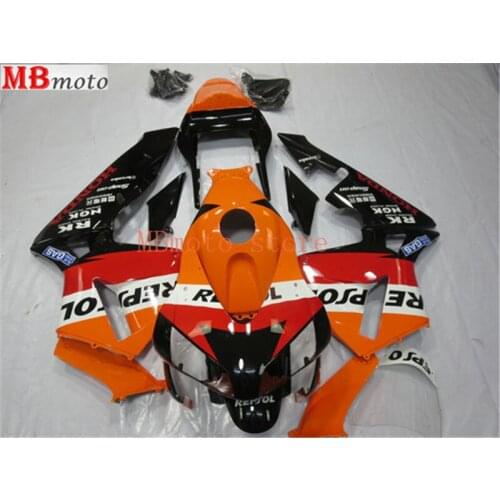 Motorcycle fairing for Honda CBR600RR F5 03 04 full CBR600RR 2003 2004 ABS red orange black fairings free windscreen good