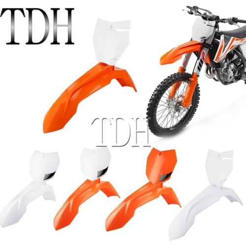 MX Enduro Dirt Bike Front Mudguard Fender Front Number Plate Name Panel For EXC XCF XCW SX SXF 125-530 FE TE TC