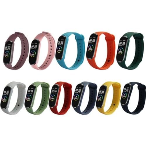 Compatible with Mi Band 6 5 Smartwatch Bands Adjustable Sport Silicone Replacement Straps Wristbands Bracelet Waterproof