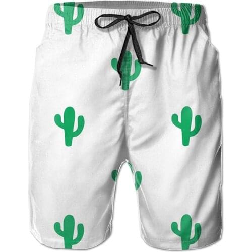 Mens Shorts Mens Cactus Summer Beach Shorts Leisure Quick Dry Swimming Pants
