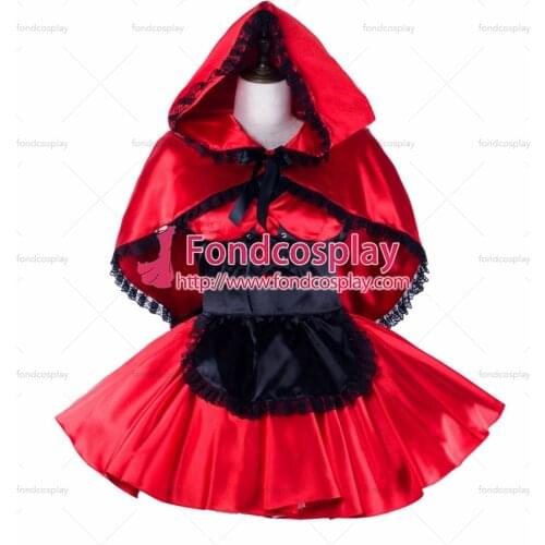 Sissy maid satin dress lockable Uniform cosplay costume Tailor-made[G2329]