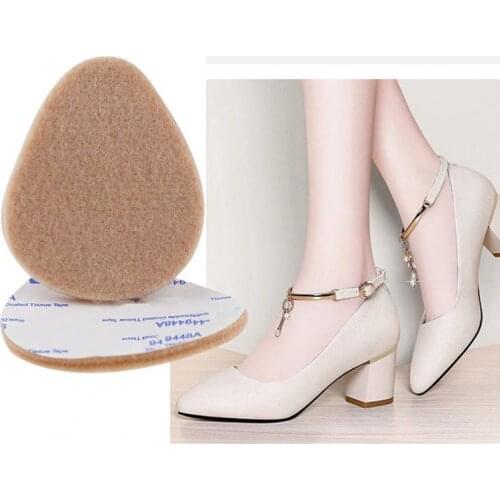 1 Pair Foot Pad Shock Absorption Ergonomics Imitated Cashmere Half Yard Insoles Sticker for Women High-heeled Shoes Forefoot Pad