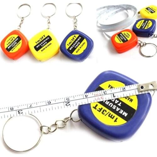 1pc 1m/3ft Easy Retractable Ruler Tape Measure Mini Portable Pull Ruler Keychain