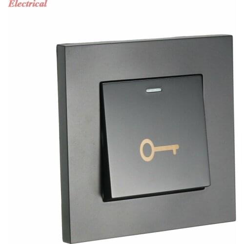 1pc Push to Exit Button Switch Wall Mounted Resettable Square Black AC 250V 16A