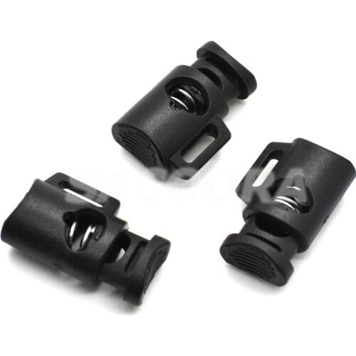 10pcs/pack Cord Lock Cylinder Barrel Toggle Stopper Plastic Black 26.5mm*18mm*10mm K-127
