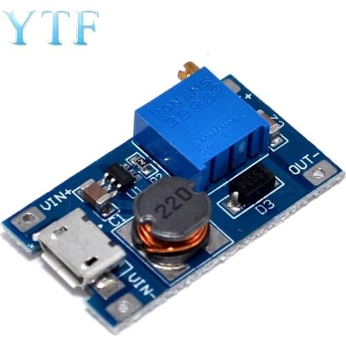 2A boost board DC-DC boost module Wide voltage input 2 / 24V L 5/9/12 / 28V adjustable 2577
