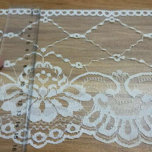 5 yards Black Nylon Lace DIY Flowers Net Lace Fabric White Non-Stretch Lace For Sewing Lace Wedding Decoration 16cm width