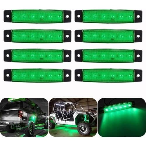 8 Pods LED Rock Lights 3.8“ Green Decorative Underbody Light Kit For Jeep Offroad Truck Boat UTV ATV 4x4 Waterproof