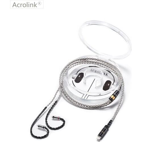 Acrolink 1.2m High Qulity PCOCC DIY Upgraded Earphone Cable Repair Replacement With 0.78mm 2 Pins Interface For iphone