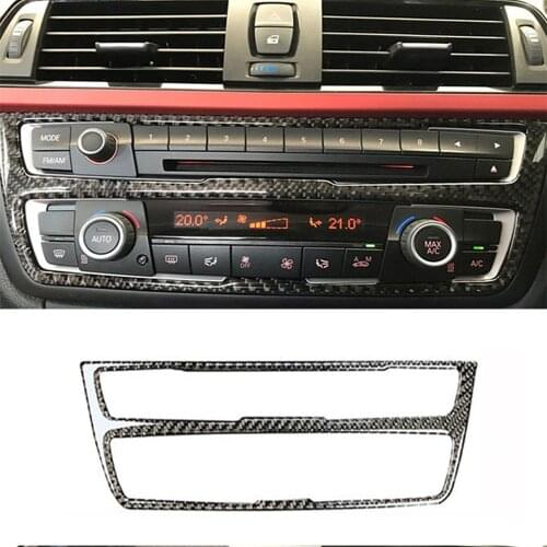 Car Accessories Carbon Fiber Auto Interior Air Conditioning CD Panel Decorative Cover Stickers for BMW F30 F34 3 Series Auto