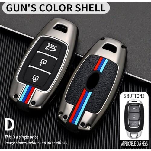 Car key case for hyundai santa fe ix35 ix25 elantra 2017 2018 2019 2020 2021 Smart 3 Buttons Car Styling Accessories