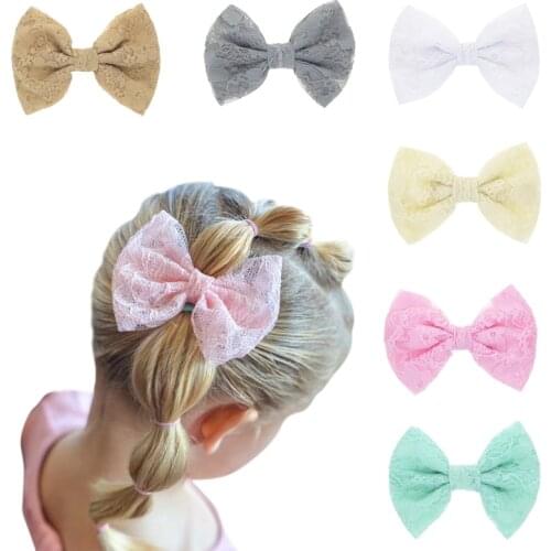 Children Hairpin Girls Lace Princess Sweet Bow Hairclips Baby Girls Hair Cotton Blends Barrettes Accessories