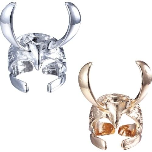 Marvel Loki Helmet Rings Charm Jewelry Cosplay Accessories Thor 2 The Dark World Figures Loki Modeling Ring Adjustable Unisex