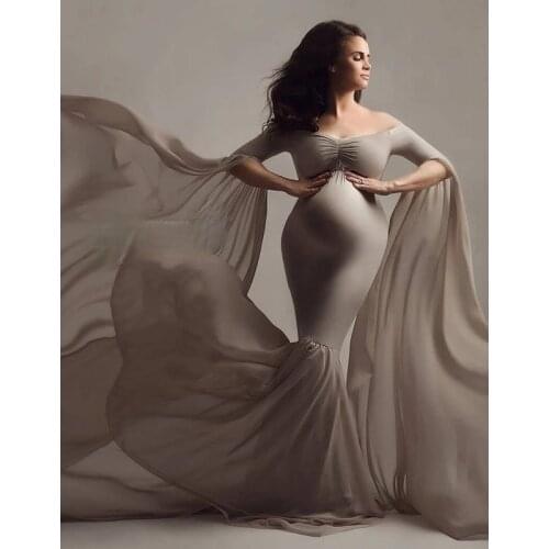 2021 Maternity Photo Shoot Long Dresses Baby Shower Dresses for Women Stretchy Pregnant Woman Photography Props Sexy Clothes