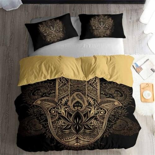 HELENGILI 3D Bedding Set Hamsa Hand Print Duvet cover lifelike bedclothes with pillowcase home Textiles #2-04