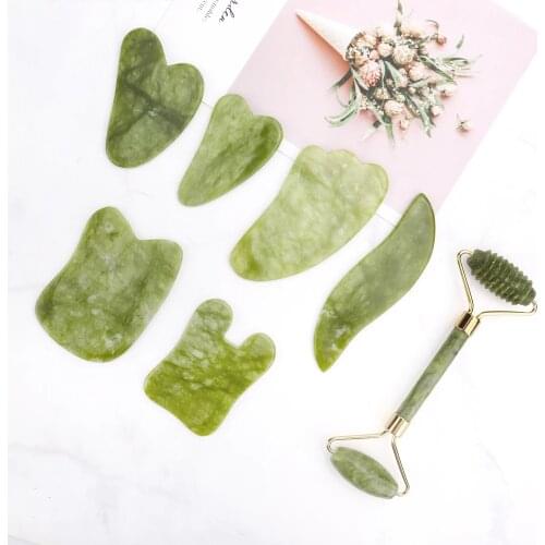 Face Massager Natural Stone Xiuyu Jade Scraper Guasha Quartz Sets Jade Roller Gua sha Facial Massage Tools Face Lift Anti Wrnkle