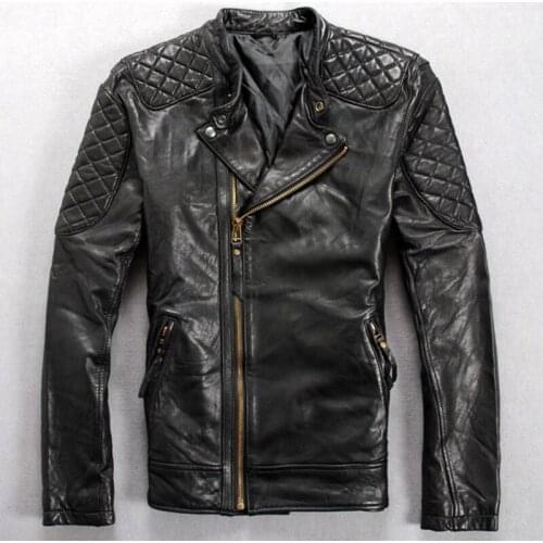 2021 Mens Sheepskin Coat Leather Jacket Genuine Leather Motorcycle Jacket Mens Leather Spring Autumn Jacket