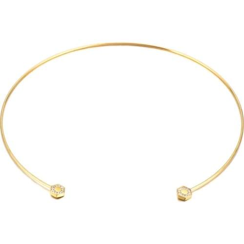 New style stainless steel womens collars, exquisite hexagonal collar jewelry