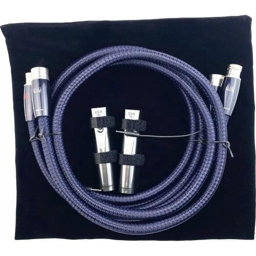 Wild Blue Yonder Silver XLR Male To XLR Female Balance Cable with 72V DBS Amplifier HIFI Audio Cables