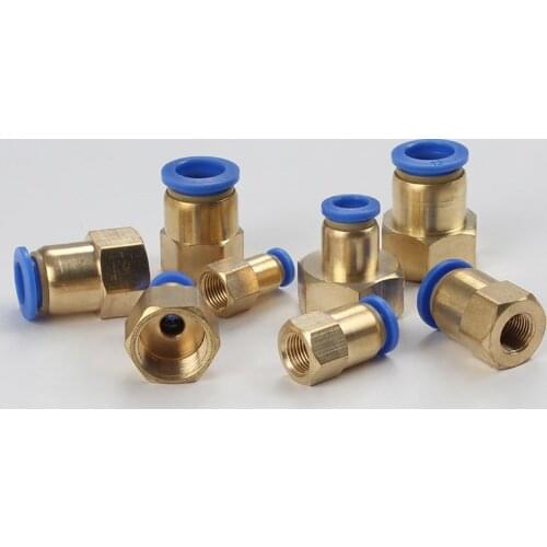 10PCS Pneumatic component P quick plug connector PCF4-01 PCF4-02 PCF12-03PCF12-04 female thread straight Trachea diameter 4-12mm