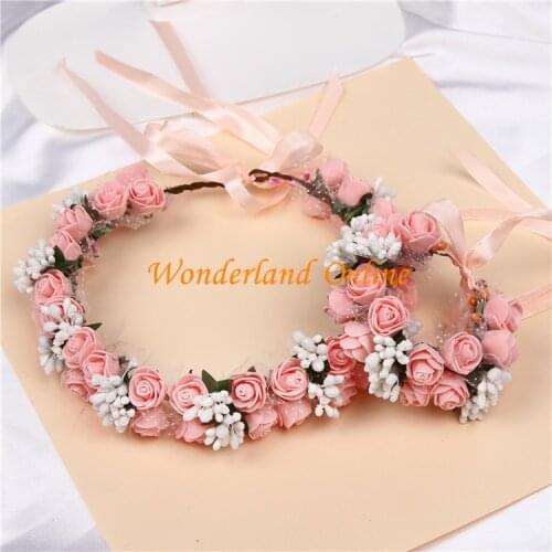 6Colors Women Beach Headband Floral Hair Lady Girls Bride Boho Flower Headband Floral Head Wreath Garlands Bohemia Beach Flower