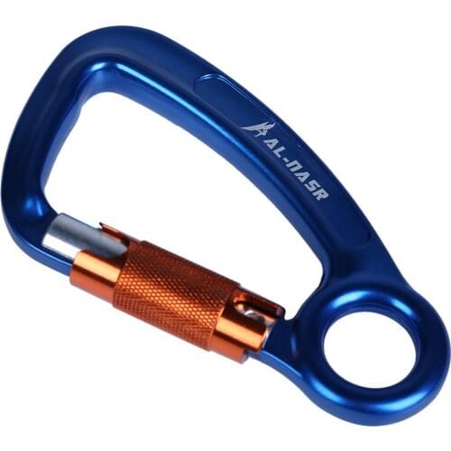 30KN Professional Climbing Carabiner Screw Locking Gate Carabiner Heavy Duty D-shape Hammock Locking Clip for Climbing
