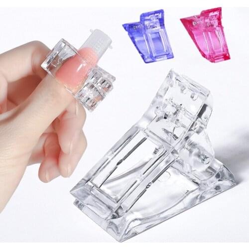 1/5Pcs Nail Tips Clip Quick Building UV Gel Manicure Assistant Tool DIY Extend The Glue Shaping Clip Plastic Extension Clamp