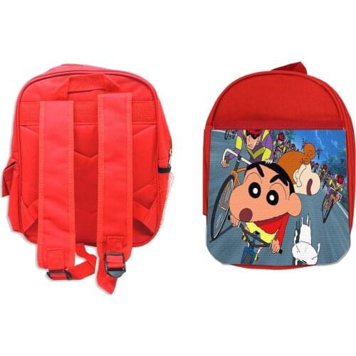 MERCHANDMANIA backpack red SHINCHAN action ANIME film for school material Children child girl personalized