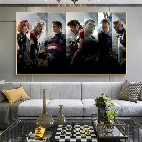 Avengers Superhero Captain America Thor Posters Marvel Movie Prints Living Room Wall Art Canvas Painting Decoration Pictures