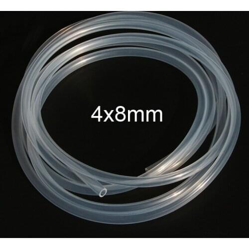 4x8mm 5meter 4mm 8mm Transparent silica gel tube food grade silicone tube lucency silicon hose FDA tasteless capillary tubing