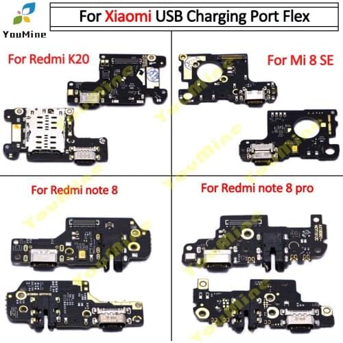 USB Charging Port Dock Connector Flex Cable For Xiaomi mi8 se for Redmi k20 note8 note 8 pro USB Charging Port Flex Cable